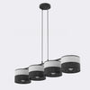 Suspension Karbon 4 lumières noire, tissu gris