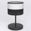 Lampe à poser Karbon noire, tissu gris