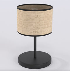 Lampe à poser Eco noire, rotin