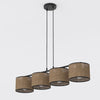 Suspension Eco 4 lumières marron et noire, tissu marron