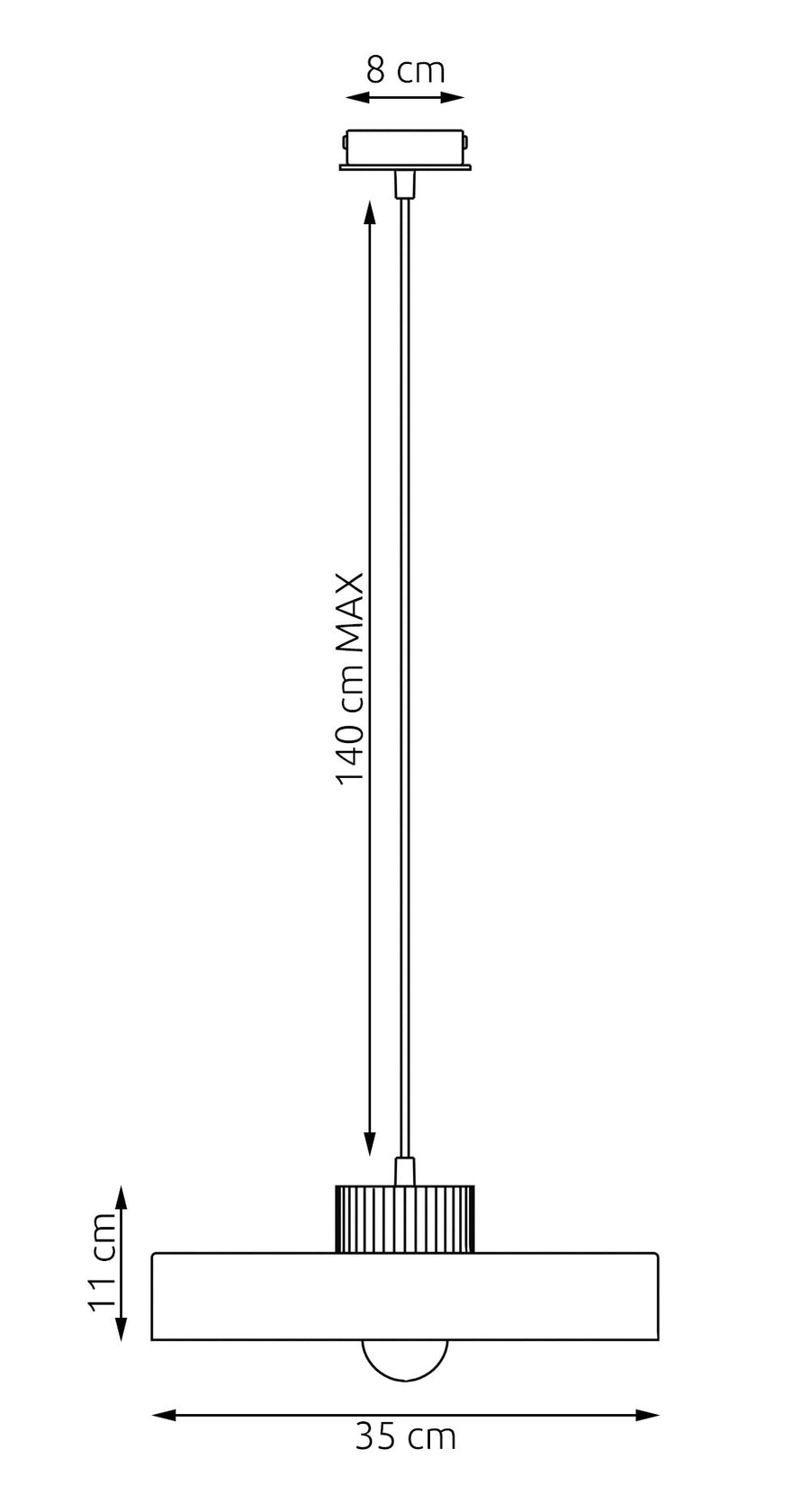 Suspension Kivi noire, bois