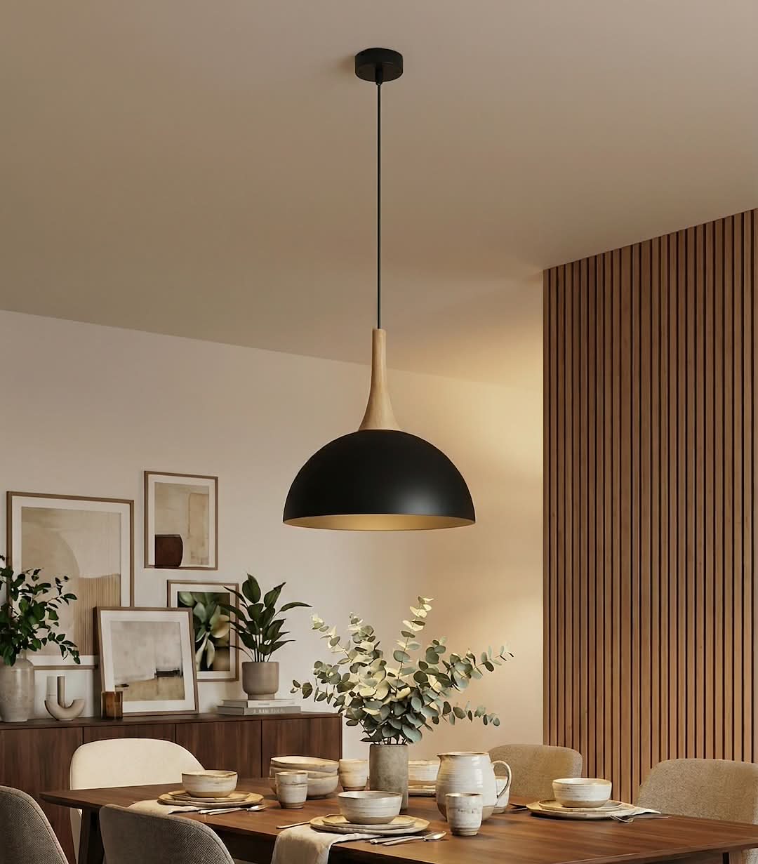 Suspension Nautica noire, bois, H 30 cm