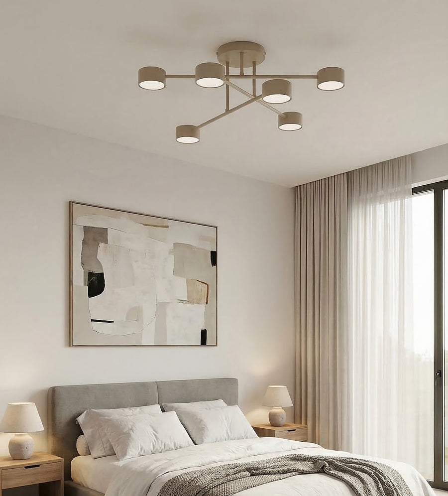 Plafonnier Halo 6 lumières beige