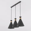 Suspension Zero 3 lumières noire, bois