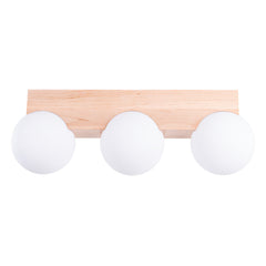 Plafonnier BULBO 3 bois naturel