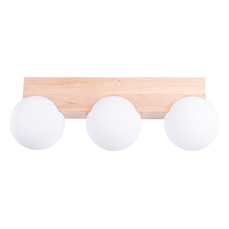 Plafonnier BULBO 3 bois naturel
