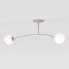 Plafonnier Pregos 2 lumières beige, verre blanc