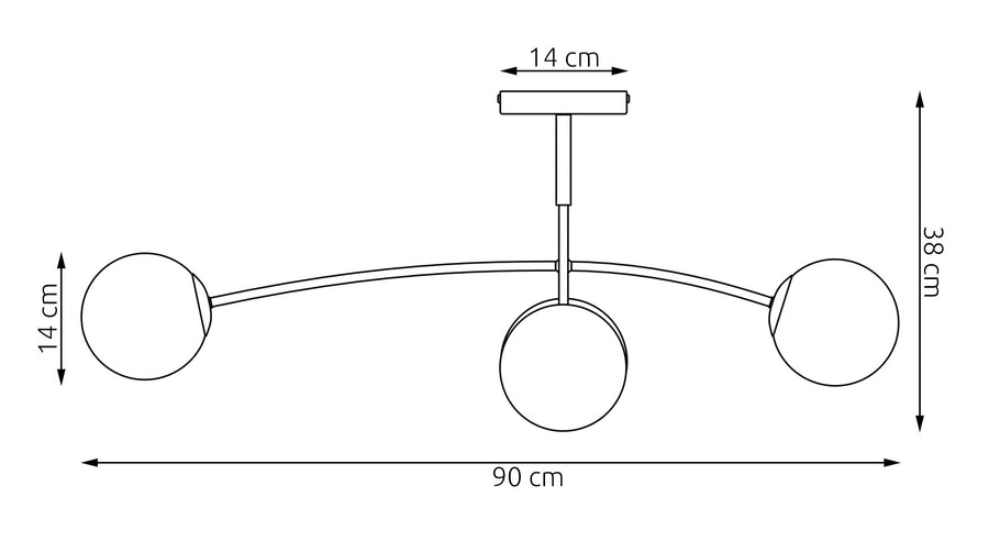 Plafonnier Pregos 4 lumières beige, verre blanc