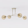 Plafonnier Pregos 4 lumières beige, verre ambré