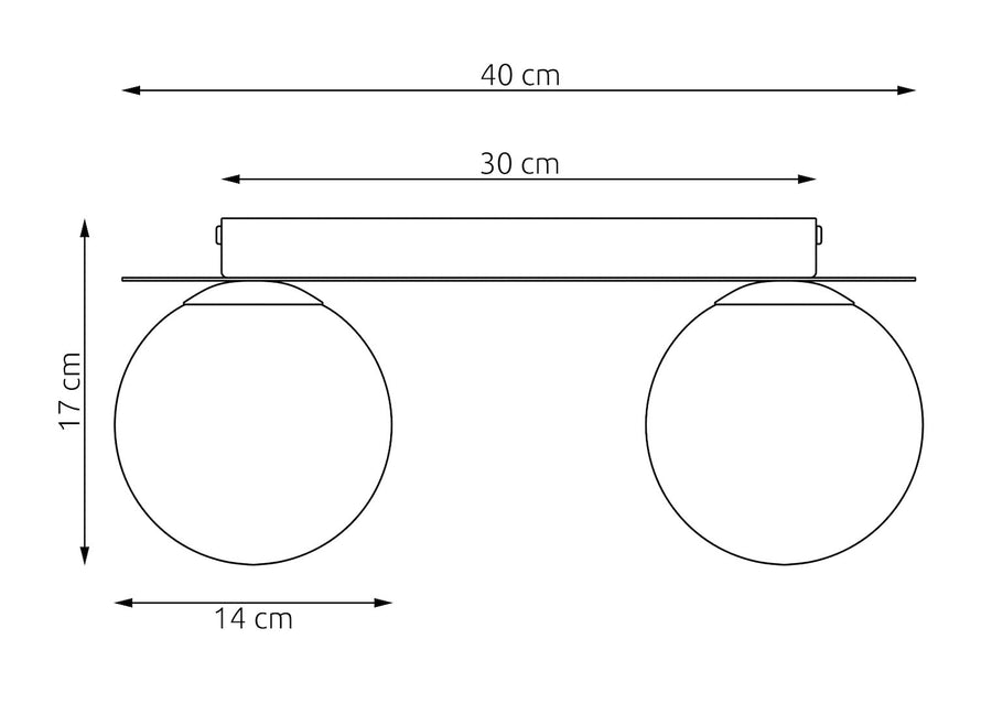 Plafonnier Solar 2 lumières beige, verre blanc