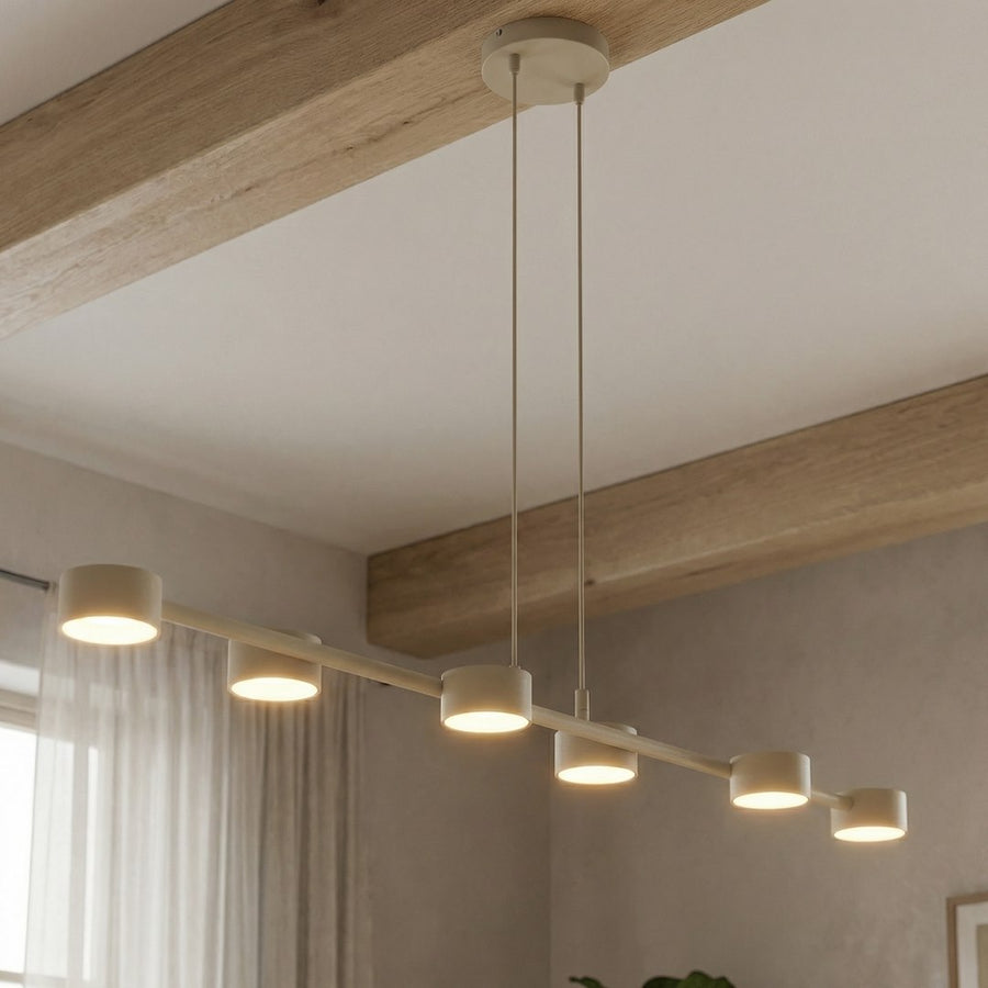 Suspension Megara 6 lumières beige