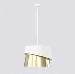 Suspension Canva blanche, doré et blanc