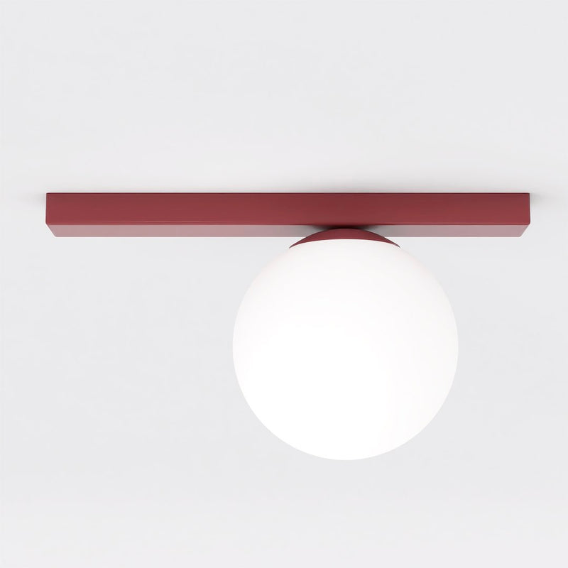 Plafonnier Fit noir, verre blanc, H 14 cm