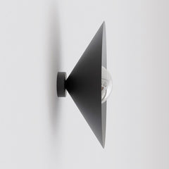 Applique murale Mono noire, verre graphite, H 40 cm