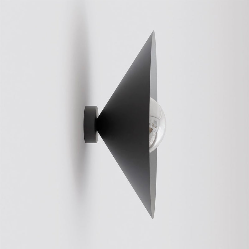 Applique murale Mono noire, verre graphite, H 40 cm