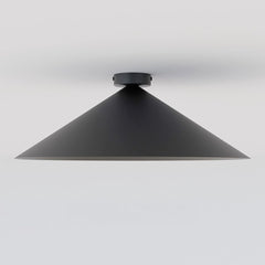 Plafonnier Mono noir, verre blanc, H 50 cm