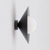 Applique murale Mono noire, verre blanc, H 30 cm
