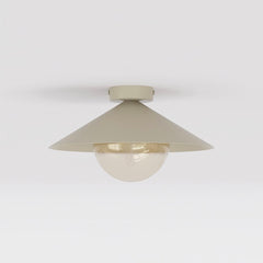 Plafonnier Mono beige, verre ambré, H 30 cm