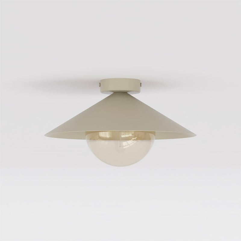 Plafonnier Mono beige, verre ambré, H 30 cm