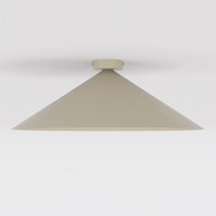 Plafonnier Mono beige, verre blanc, H 50 cm