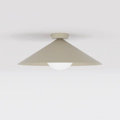 Plafonnier Mono beige, verre blanc, H 40 cm