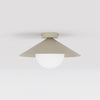 Plafonnier Mono beige, verre blanc, H 30 cm