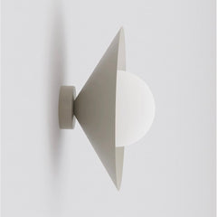 Applique murale Mono beige, verre blanc, H 30 cm