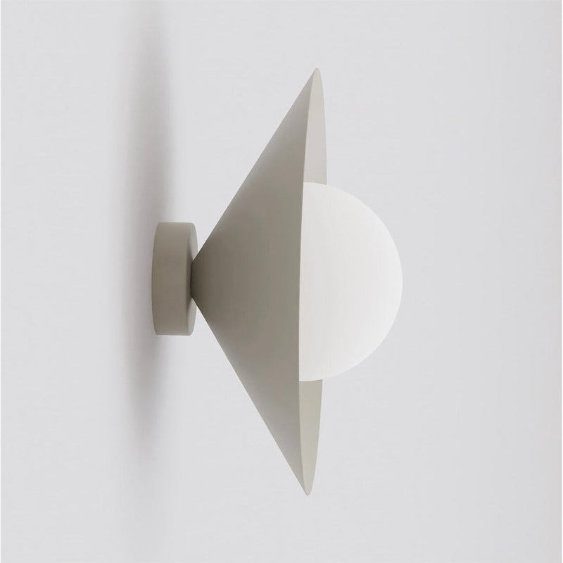 Applique murale Mono beige, verre blanc, H 30 cm