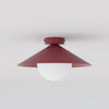 Plafonnier Mono bordeaux, verre bordeaux, H 30 cm