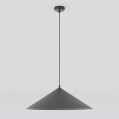 Suspension Mono noire, verre blanc, H 50 cm