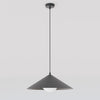 Suspension Mono noire, verre blanc, H 40 cm