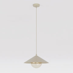 Suspension Mono beige, verre ambré, H 30 cm