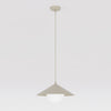 Suspension Mono beige, verre blanc, H 30 cm