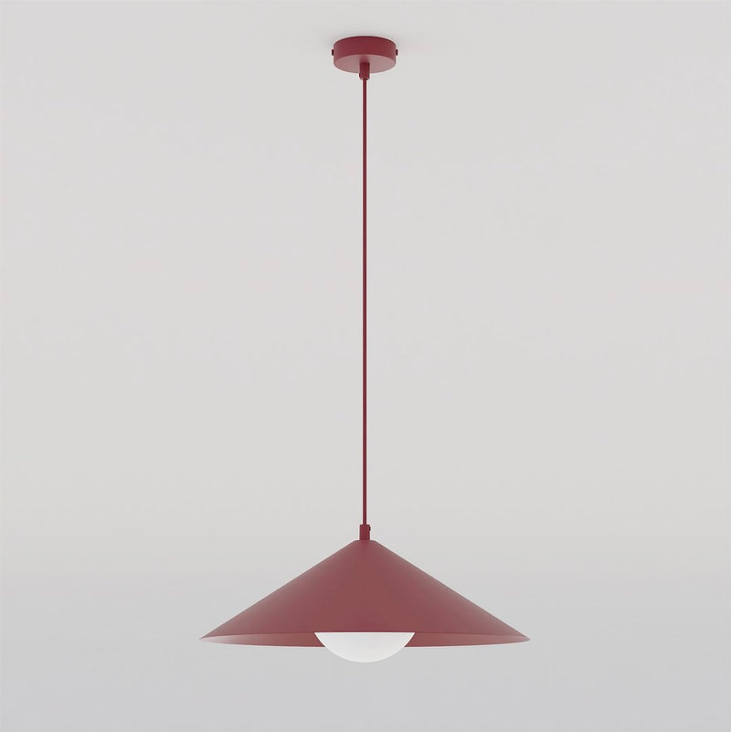 Suspension Mono bordeaux, verre blanc, H 40 cm