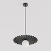 Suspension Umbra noire, verre blanc