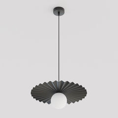 Suspension Umbra noire, verre blanc