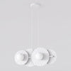 Suspension Umbra 4 lumières blanche, verre blanc