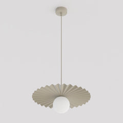 Suspension Umbra beige, verre blanc