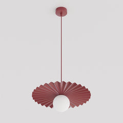 Suspension Umbra bordeaux, verre blanc