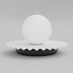 Lampe à poser Umbra blanche et noire, verre blanc