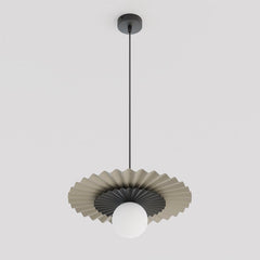 Suspension Umbra noire et beige, verre blanc