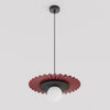 Suspension Umbra noire et bordeaux, verre blanc