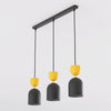 Suspension Gaudi 3 lumières noire et orange, H 11 cm