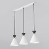 Suspension Klever 3 lumières blanche et noire, H 16 cm