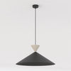 Suspension Ralf noire et beige, H 50 cm
