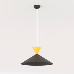 Suspension Ralf noire et orange, H 40 cm