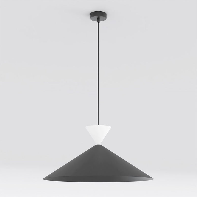 Suspension Ralf noire et blanche, H 50 cm