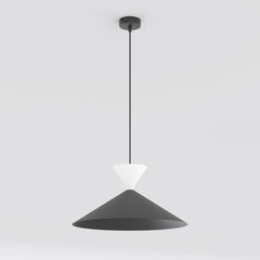 Suspension Ralf noire et blanche, H 40 cm