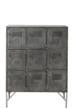 Armoire Métallique Argentée 9 Portes | Ayla