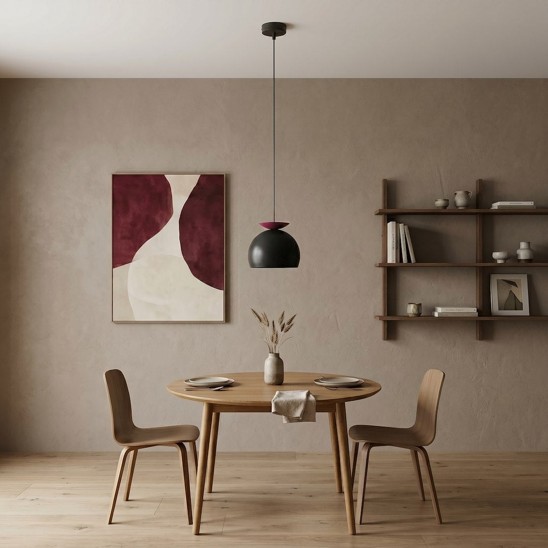 Suspension Geo noire et bordeaux